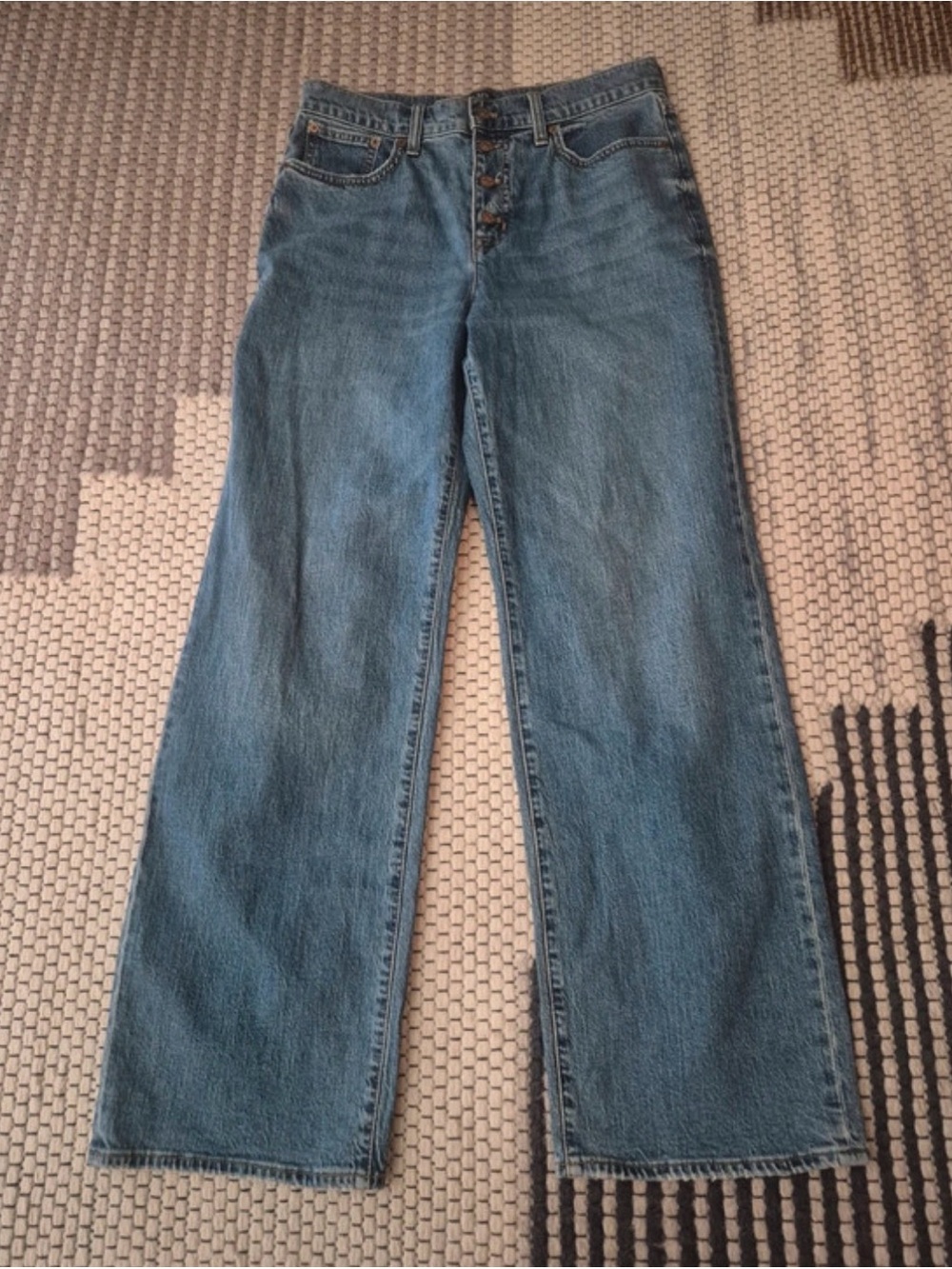 J. Crew High-Rise Wide-Leg Jeans in Medium Blue